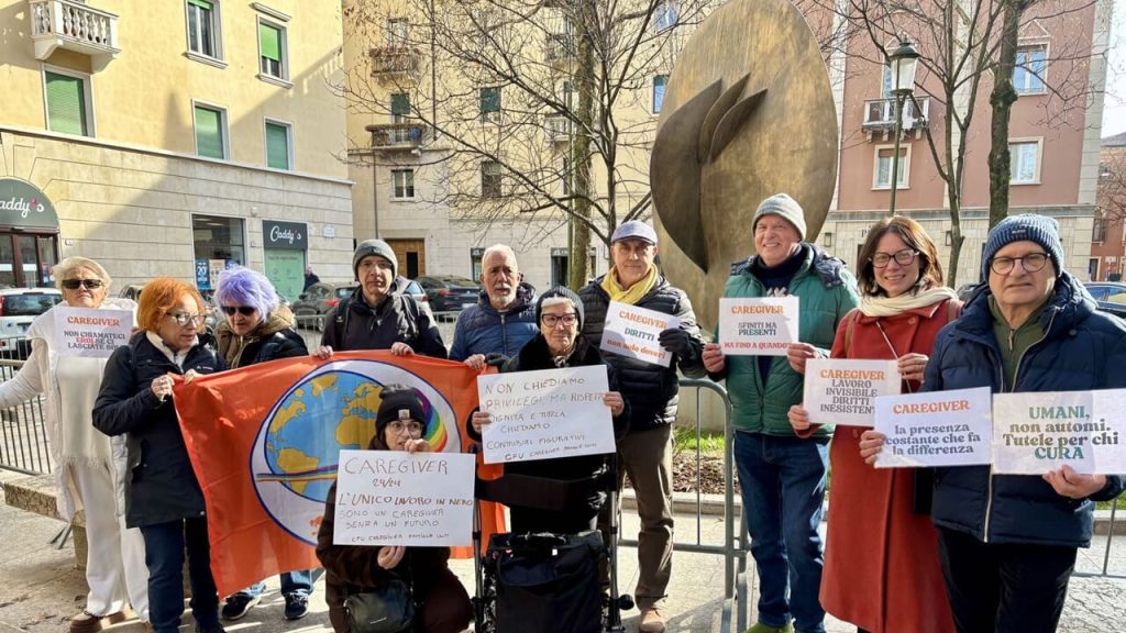 Un momento della manifestazione caregiver a Verona lo scorso 27 gennaio 2026